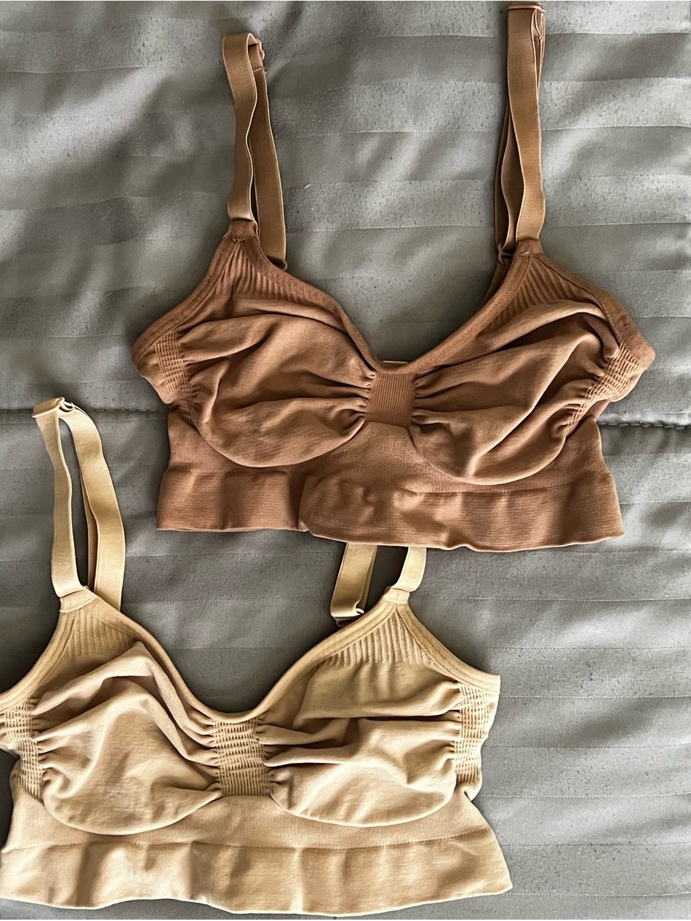 SKIMS Sculpting Bralettes in Tan and Nude (Lot of 2 bras)